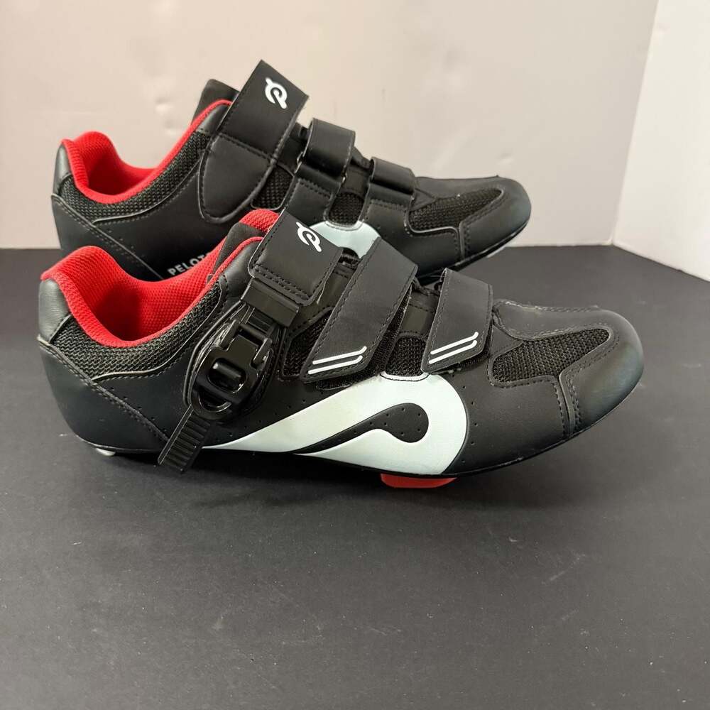 Peloton Cycling Shoes Black Red Size 45